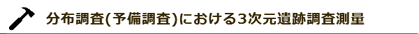分布調査における3次元遺跡調査測量